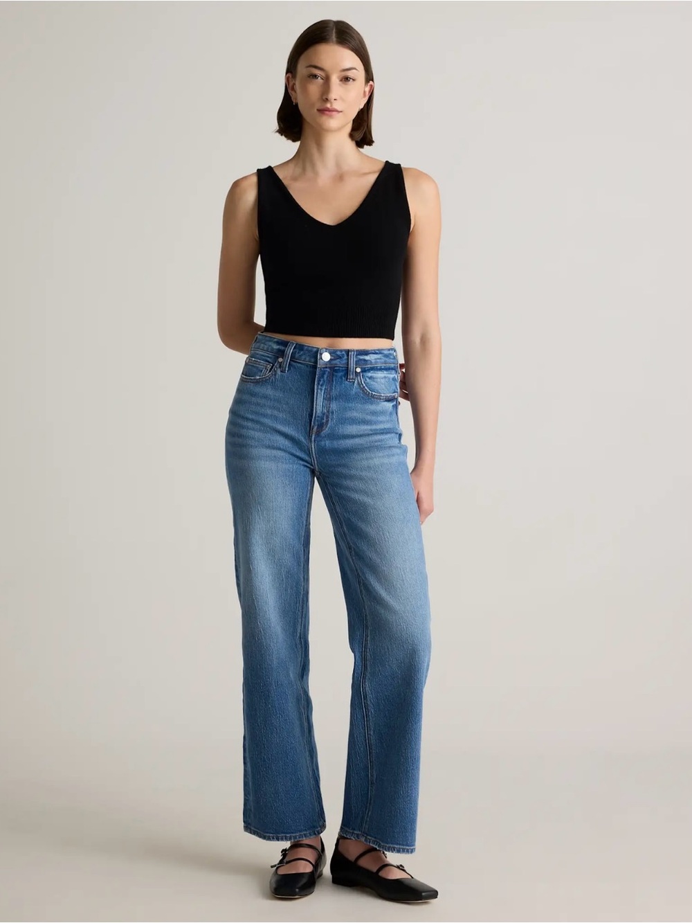 Like new, Quince Bella Stretch Relaxed Straight-Leg Vintage Women’s Jeans, Sz 24